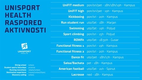 UniSport Health: Nikad bogatija sezona besplatnih rekreativnih programa za studente Sveučilišta u Splitu